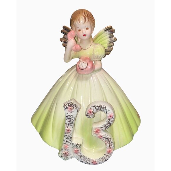 Josef Originals Ceramic Girl Angel Figurine 13th Birthday - Picture 1 of 10